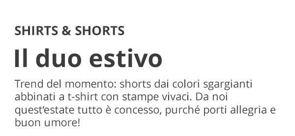Scopri le nostre t-shirt, perfette anche con temperature di 30+ gradi 
