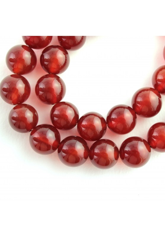 Image of Agata Corniola: Set 3 Sfere 12mm Forate per Collane Bracciali e Talismani