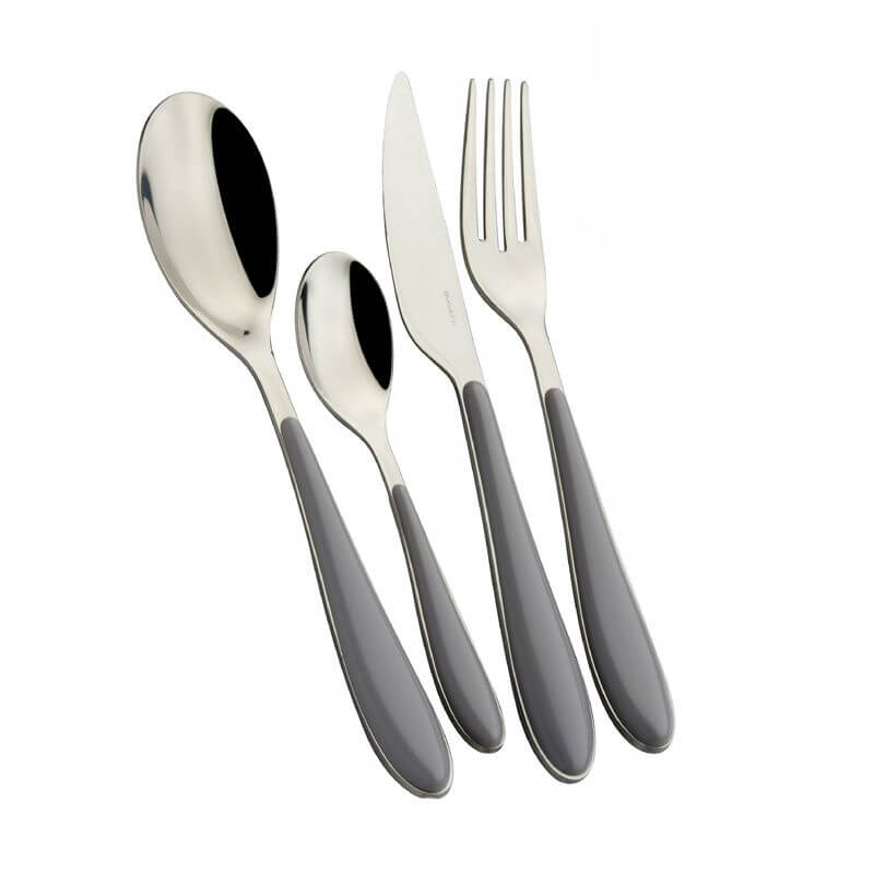 Gioia Stainless Steel and ABS Cutlery Set - Set 24 Pieces - Ash