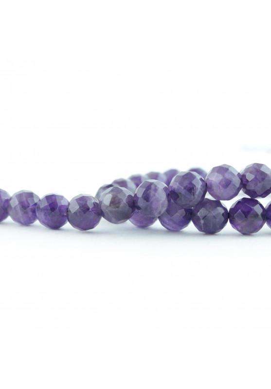 Image of 3 Sfere di AMETISTA Sfaccettate 8 mm per Creazioni Fai Da Te Artigianali Personalizzati Energia Minerali