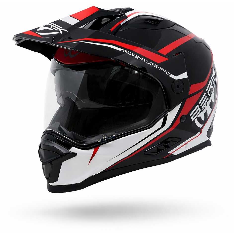 Casco Berik MX313 Adventure Pro Doppia Visiera Nero Rosso