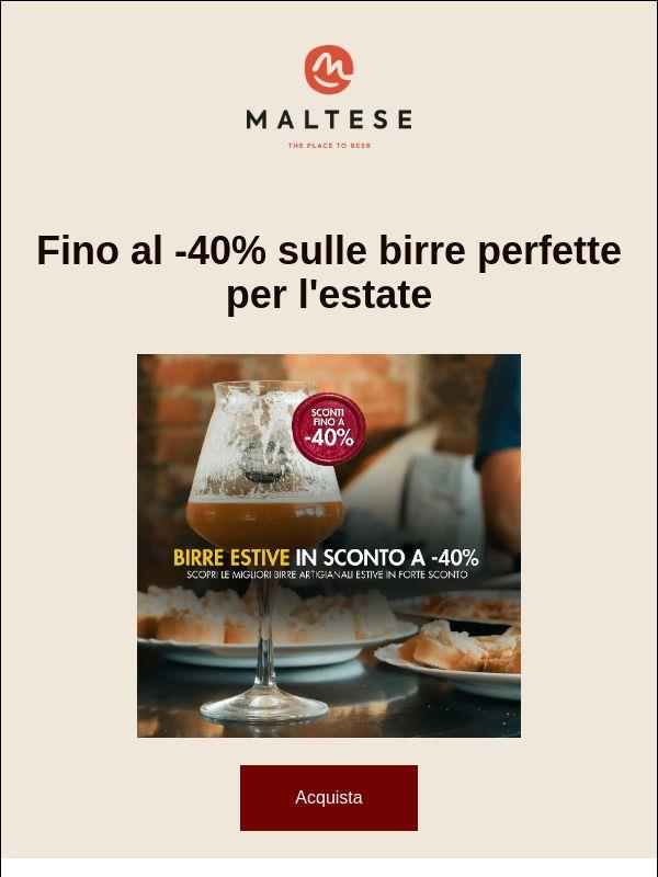 Birre estive in sconto fino al -40% ☀️