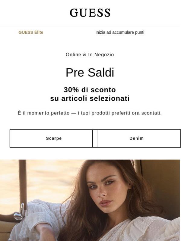 Pre Saldi: -30% solo per te