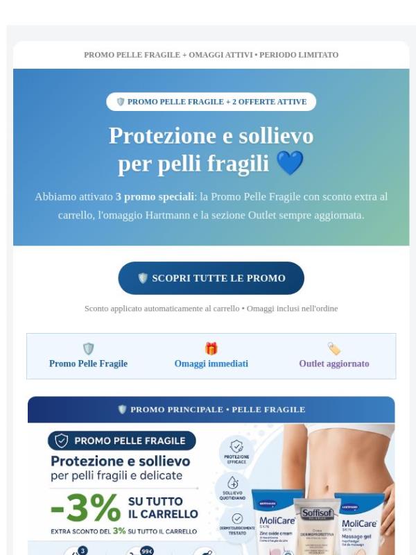 Pelle fragile? -3% extra su tutto il carrello 🛡️