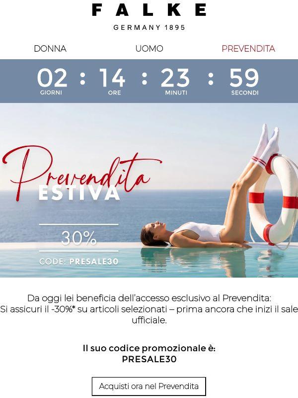 -30%* in esclusiva per lei nel prevendita