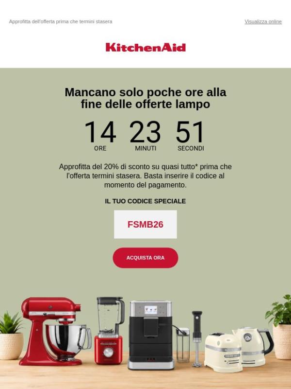 Ultime ore: 20% di sconto su quasi tutto