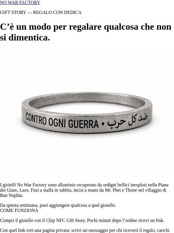 C’e un modo per regalare qualcosa che non si dimentica.