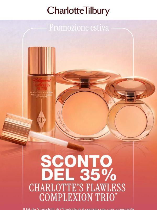 Sconto del 35% su Charlotte’s Flawless Complexion Trio! 🤩