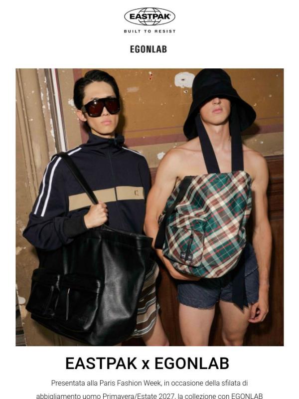 La collezione EGONLAB x Eastpak presentata alla Paris Fashion Week