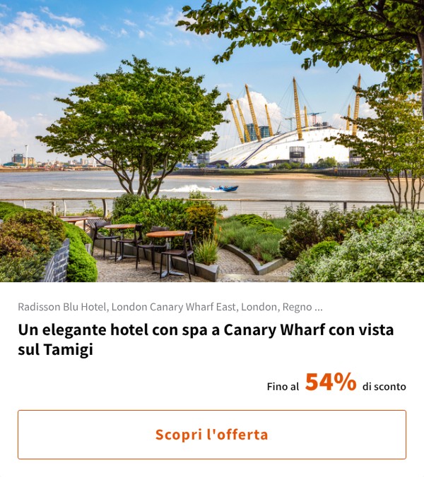 Un elegante hotel con spa a Canary Wharf con vista sul Tamigi