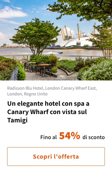 Un elegante hotel con spa a Canary Wharf con vista sul Tamigi
