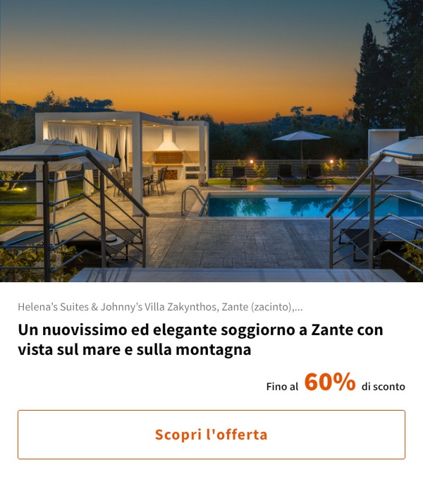 Un nuovissimo ed elegante soggiorno a Zante con vista sul mare e sulla montagna