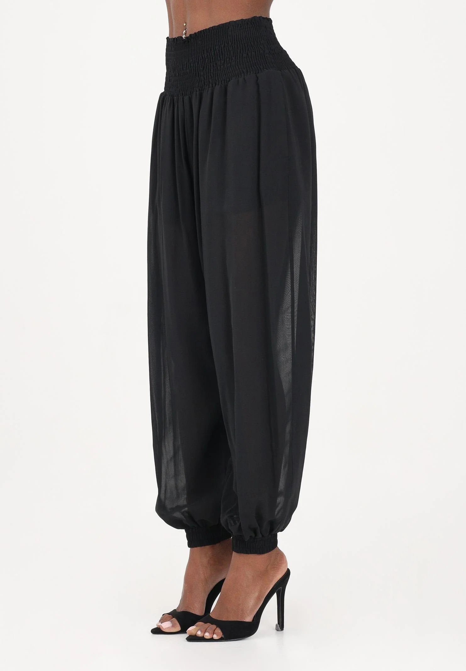 Image of PINKO Pantalone nero da donna ampio e fluido