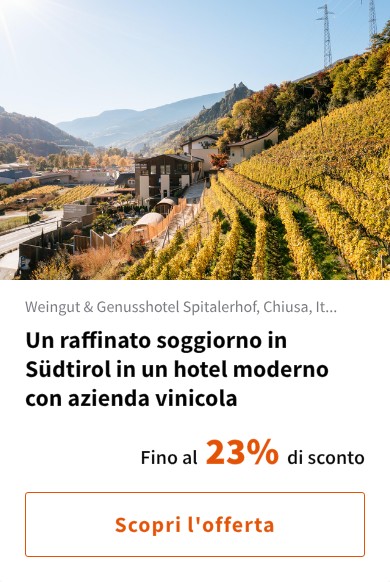 Un raffinato soggiorno in Südtirol in un hotel moderno con azienda vinicola