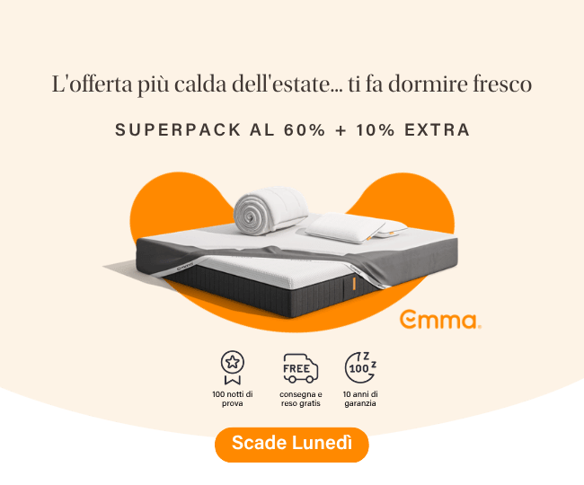 L'offerta più calda dell'estate... ti fa dormire fresco SUPERPACK AL 60% + 10% EXTRA Scade Lunedì