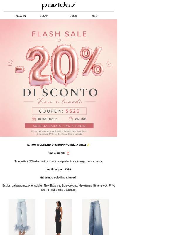 🛍️ Solo fino a lunedì: -20%