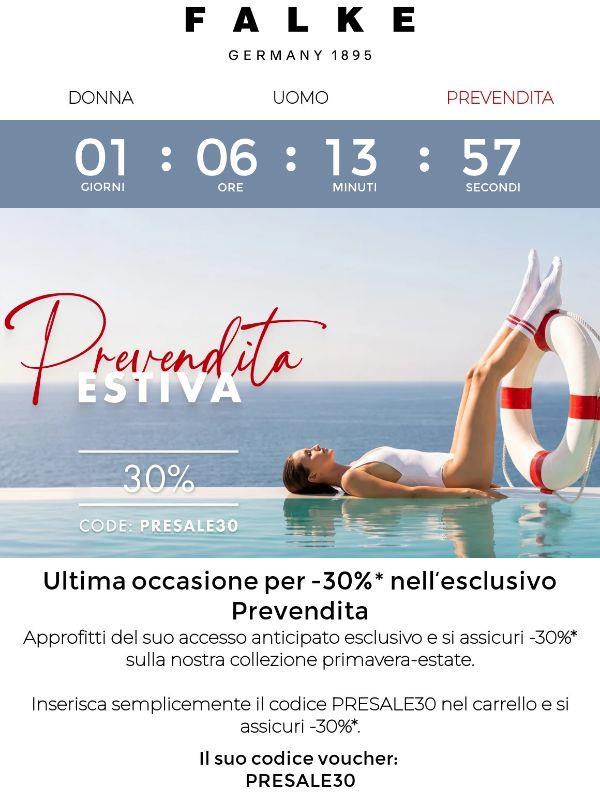 Solo per poco tempo: approfitti di -30%* in esclusiva nel Pre-Sale