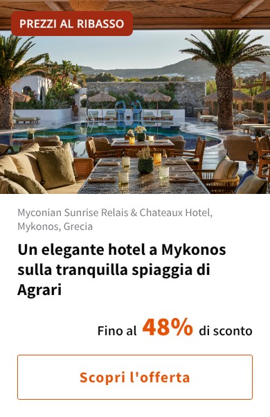 Un elegante hotel a Mykonos sulla tranquilla spiaggia di Agrari