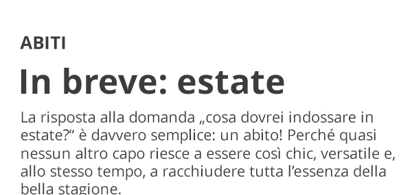 Abiti - In breve: estate