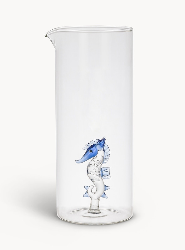 Caraffa in vetro borosilicato dettaglio cavalluccio