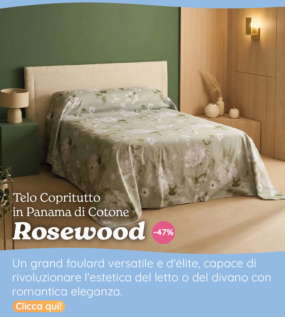 Telo Copritutto in Panama di Cotone Fantasia Floreale - Rosewood