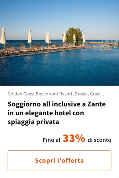Soggiorno all inclusive a Zante in un elegante hotel con spiaggia privata