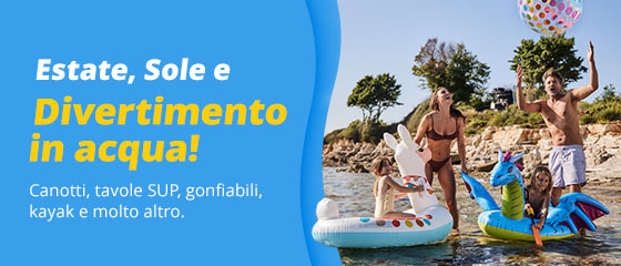 Tavole SUP, kayak e gommoni gonfiabili per campeggio