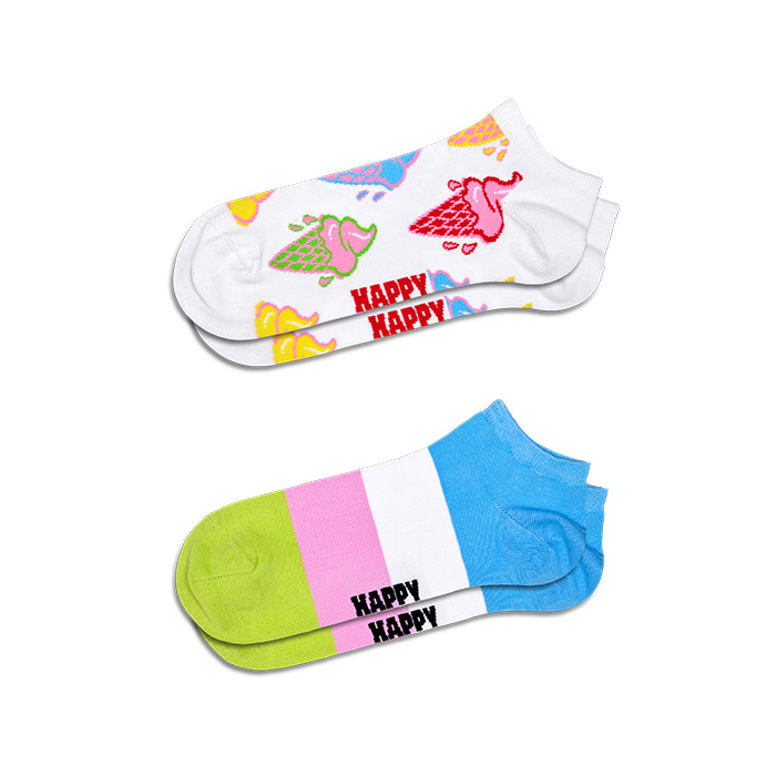 Confezione da 2 calzini bassi Ice Cream & Stripe