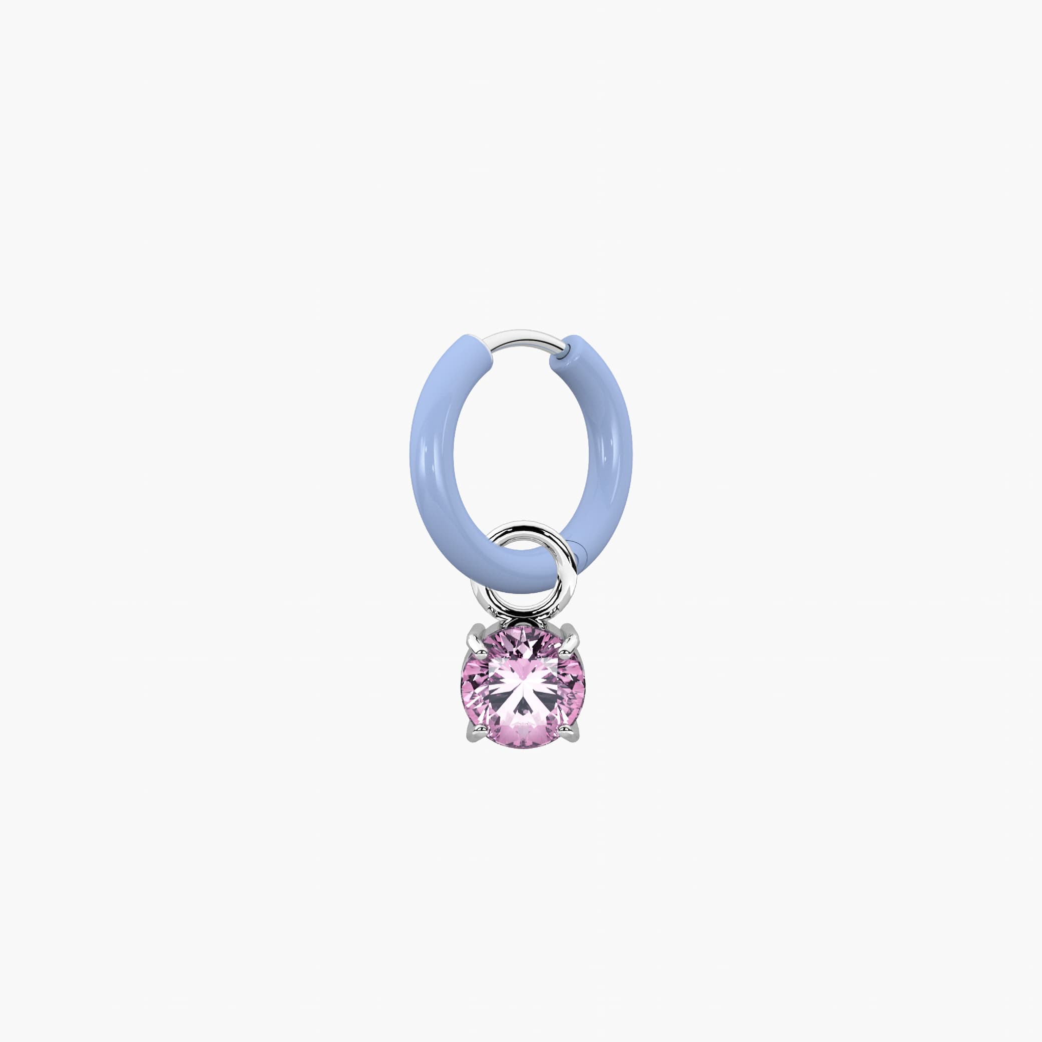 Orecchino a cerchio ONLY FUN smaltato azzurro con ciondolo rosa&nbsp;ENERGIA | SOGNI