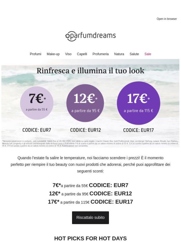 Fino a 17€ sul tuo prossimo ordine
