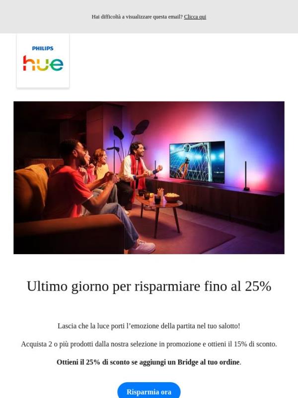 Ultima occasione! Fino al 25% di sconto