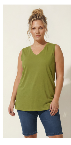 Top basic con scollatura a V