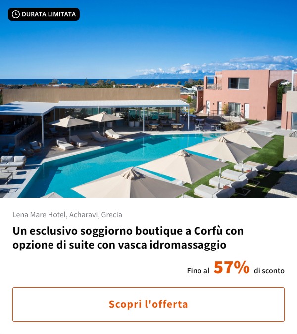 Un esclusivo soggiorno boutique a Corfù con opzione di suite con vasca idromassaggio