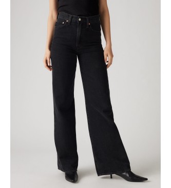 Jeans a gamba larga con coste nere