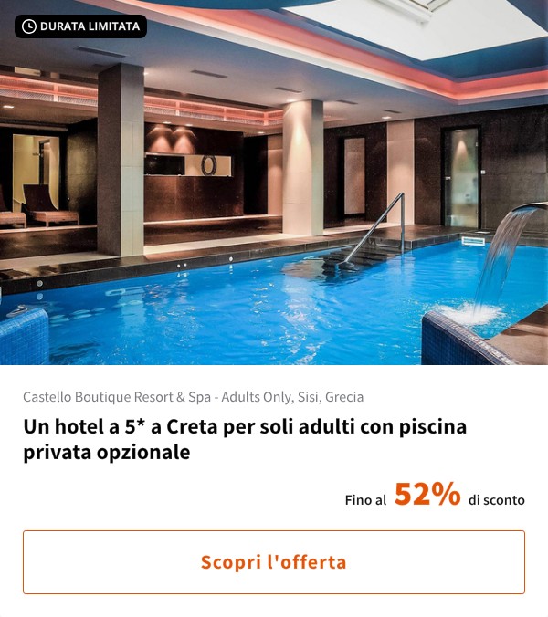 Un hotel a 5* a Creta per soli adulti con piscina privata opzionale