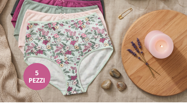 Slip midi in confezione da cinque