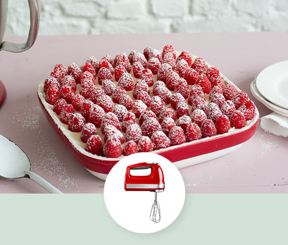 Raspberry tiramisu cake