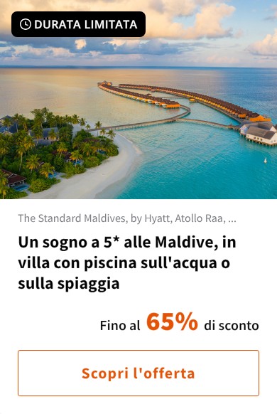 Un sogno a 5* alle Maldive, in villa con piscina sull'acqua o sulla spiaggia