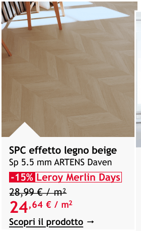 SPC effetto legno beige 24,64 &euro;/m2