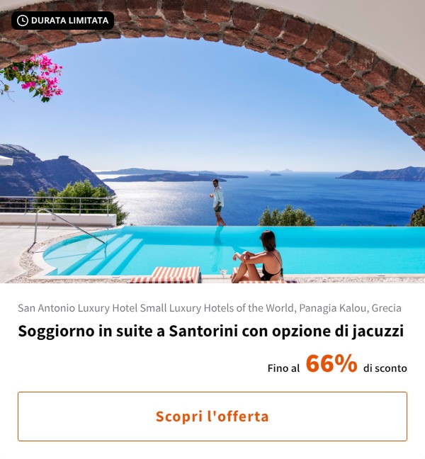 Soggiorno in suite a Santorini con opzione di jacuzzi