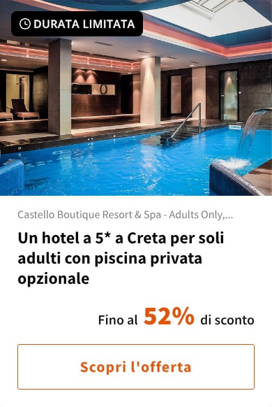 Un hotel a 5* a Creta per soli adulti con piscina privata opzionale