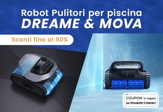 Robot Pulitori Dreame e Mova, sconti fino al 50%, in omaggio Coupon su prodotti chimici