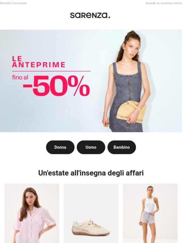 Fino al -50% sui nostri marchi in promozione ☀️