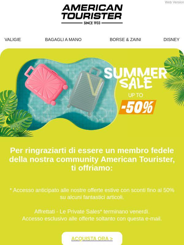 Private Sales - fino al 50% di sconto!