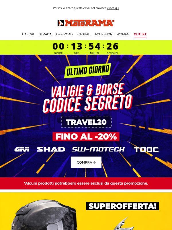 Ultimo giorno! -20% sulle VALIGIE con questo codice 🚨