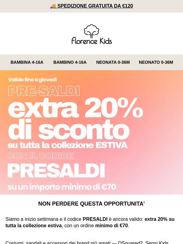 ⏳ EXTRA 20% PRE-SALDI: NON PERDERE L'OCCASIONE