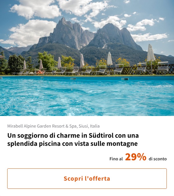 Un soggiorno di charme in Südtirol con una splendida piscina con vista sulle montagne