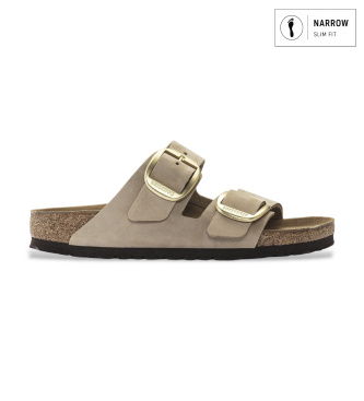 Sandali in Pelle Arizona Big Buckle Lenb (Vestibilità Stretta) beige