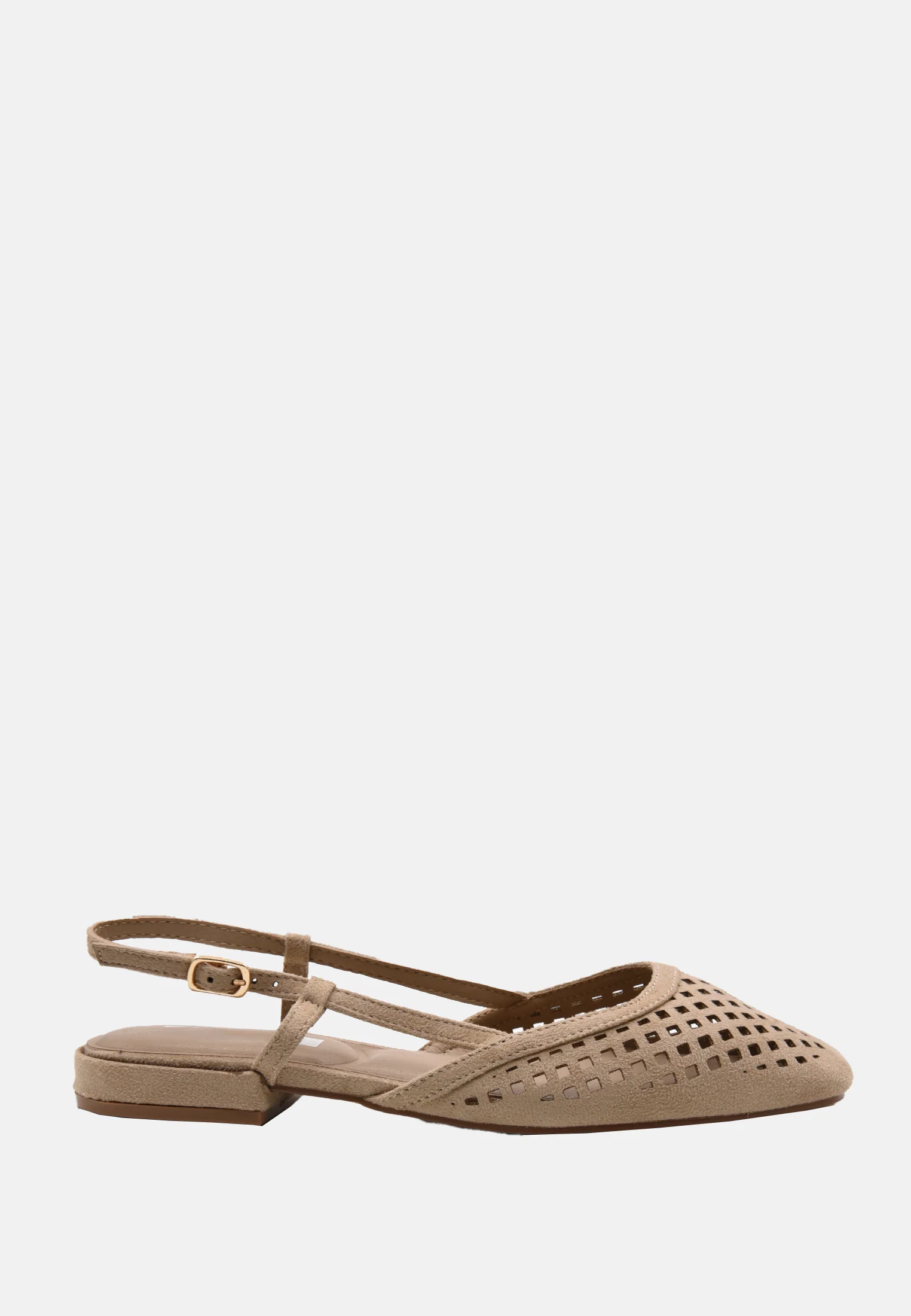 Image of Slingback effetto camoscio traforata