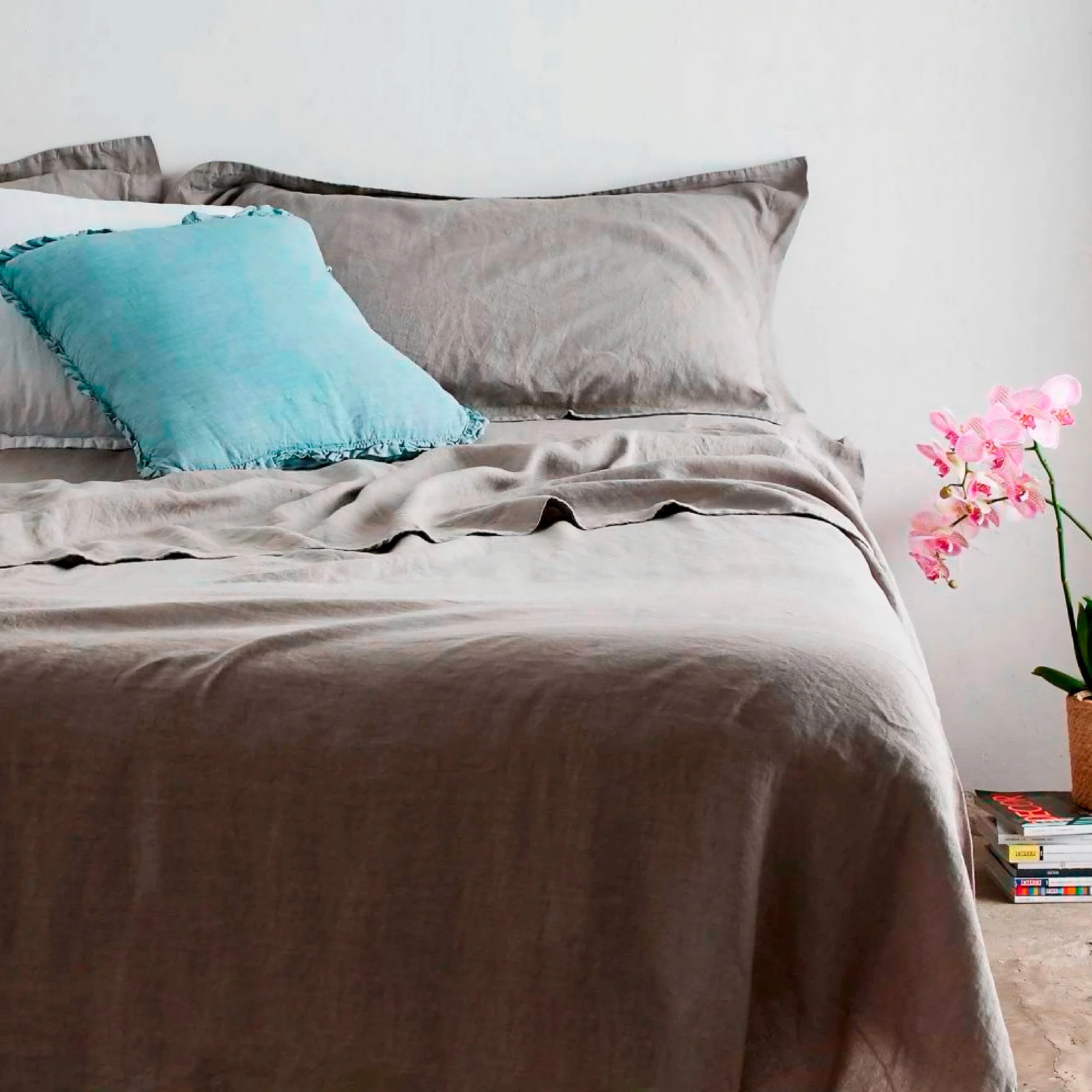 Image of Completo Lenzuola in Puro Lino <br>StoneWashed No Stiro - <b>Luxury